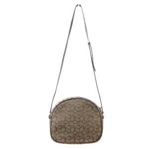 CELINE オールドセリーヌ ヴィンテージ Cマカダム 馬車ロゴ ショルダーバッグ キャンバス 総柄 ベージュ