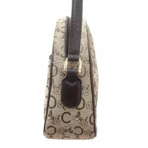 CELINE オールドセリーヌ ヴィンテージ Cマカダム 馬車ロゴ ショルダーバッグ キャンバス 総柄 ベージュ