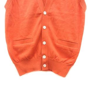 Christian Dior SPORTS ヴィンテージ ニット ジレ ベスト 刺繍 M オレンジ