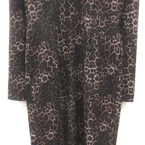 JOHN LAWRENCE SULLIVAN ワンピース ロング ハイネック ヒョウ柄 レオパード 長袖 M 茶 ブラウン ベージュ 黒 ブラック /MS