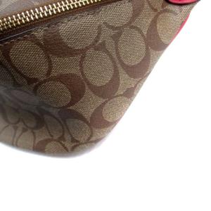 COACH ボディバッグ シグネチャー柄 レザー ベージュ ピンク A2080-48740