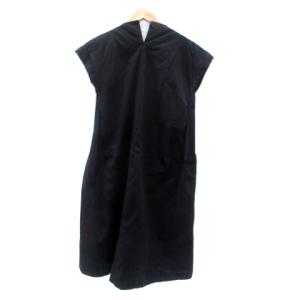 Y's ワンピース ラウンドネック ノースリーブ ロング丈 1 S 黒 ブラック /HO35 GY12