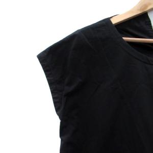 Y's ワンピース ラウンドネック ノースリーブ ロング丈 1 S 黒 ブラック /HO35 GY12