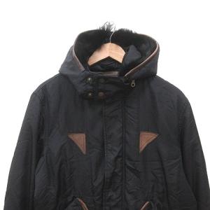 AVIREX ジャケット フード 総裏地 L 黒 ブラック 茶 ブラウン /MS GY12