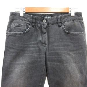 DOLCE&GABBANA デニムパンツ ジーンズ スキニー ダメージ加工 38 M 黒 ブラック