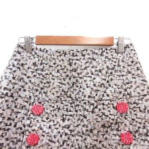 DOLCE&GABBANA フレアスカート ミニ 豹柄 レオパード ラメ 40 L グレージュ