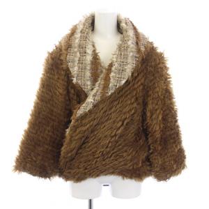 P39 ジャケット ポンチョ ツイード ウール アクリル ファー