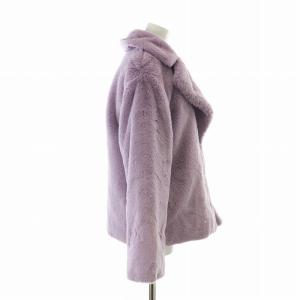 alice + olivia フェイクファーコート アウター 中綿 ショート XS 紫 パープル