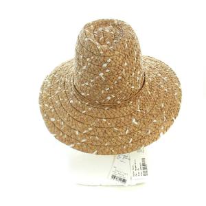 HELEN KAMINSKI ROMMY ストローハット タグ付き 麦わら帽子 ラフィア リボン ロゴ 茶 ブラウン GY19 /MQ