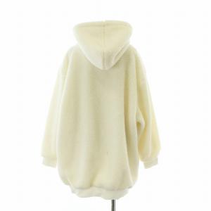 CELINE 近年モデル オーバーサイズ フリース ボア トリオンフ フーディー S ホワイト