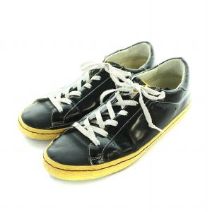 GOLDEN GOOSE スーパースター SUPERSTAR フラットスニーカー シューズ 靴 レザー ロゴ 39 26cm 黒