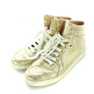 GUCCI スニーカー ハイカット シューズ 靴 メタリック ゴールドカラー 金色 39 26cm 409793 GY19