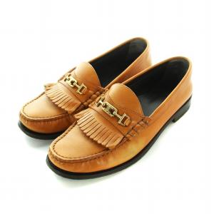 ビットローファー タッセル トリオンフ ゴールド金具 レザー ロゴ 38.5 25.5cm 茶 ブラウン