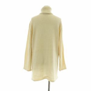 LEONARD ニット セーター ウール シルク混 長袖 タートルネック 花柄 L アイボリー