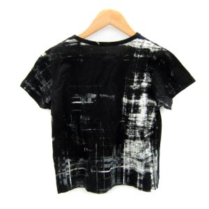 Y's ヨウジヤマモト Yohji Yamamoto Tシャツ カットソー 半袖 ラウンドネック 総柄 2 黒 ブラック YZ-T48-567