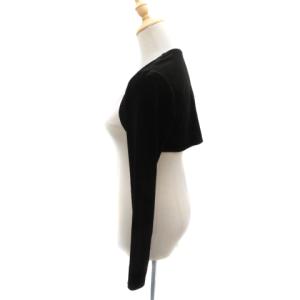 FOXEY NEW YORK ボレロ カーディガン ショート丈 ベロア F 黒 ブラック