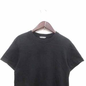 AURALEE Tシャツ カットソー クルーネック 半袖 1 S 黒 ブラック /YK GY19