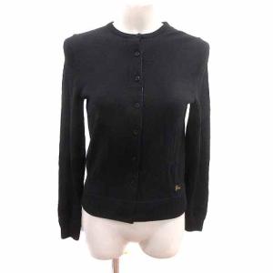 カーディガン ニット 長袖 ウール 38 M 黒 ブラック