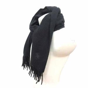 HUNTING WORLD マフラー ストール フリンジ カシミヤ 黒 ブラック