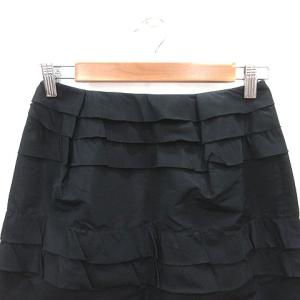 miumiu 台形スカート ミニ ティアード 38 M 黒 ブラック
