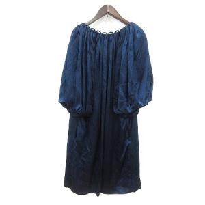 3.1 phillip lim ワンピース ひざ丈 七分袖 10 XL 紺 ネイビー