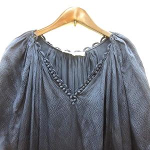 3.1 phillip lim ワンピース ひざ丈 七分袖 10 XL 紺 ネイビー