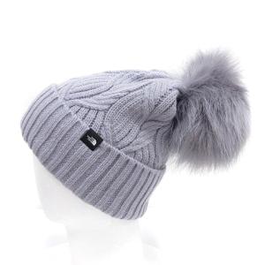 THE NORTH FACE ニット帽 ニットキャップ ポンポン ONE M 紫 パープル