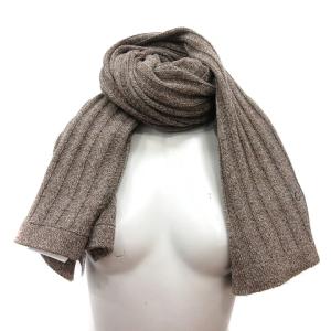 CELINE ストール ショール ニット ロゴ刺繍 茶 ブラウン