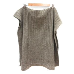 CELINE ストール ショール ニット ロゴ刺繍 茶 ブラウン