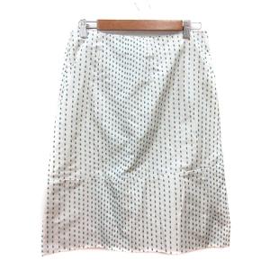 MARNI タイトスカート ミモレ ロング ドット フリル 42 M 白 アイボリー