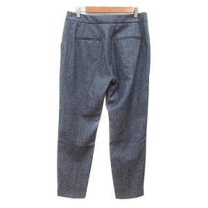 Max Mara 白タグ テーパード パンツ スラックス ウール シルク混 44 L 紺 ネイビー