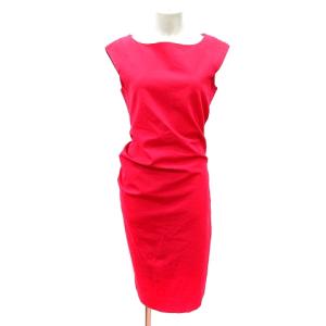 ワンピース ミモレ ロング ノースリーブ アシンメトリー 6 M ピンク /MN GY19