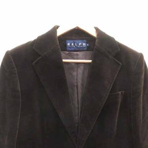 RALPH LAUREN テーラードジャケット ベロア 総裏地 9 M 茶 ブラウン