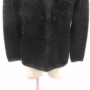 ANTEPRIMA カーディガン ニット 総柄 長袖 38 M 黒 ブラック