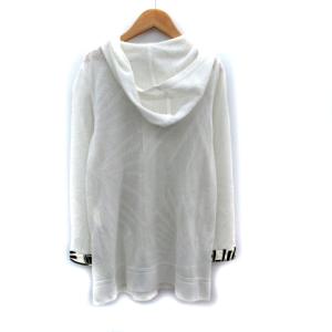 LEONARD SPORT パーカー ジャケット ロング丈 メッシュ 42 XL 大きいサイズ 白 ホワイト /SM37 GY19