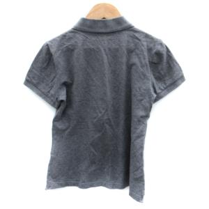 BURBERRY BLUE LABEL ポロシャツ 半袖 ポロカラー ロゴ刺繍 38 M グレー