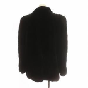 SAGA MINK 銀サガ 毛皮コート ミドル 長袖 ダークミンクファー 総裏地 黒 ブラック GY18