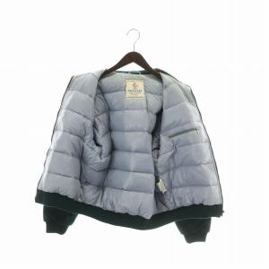 MONCLER ダウンジャケット アウター ハイネック ジップアップ ロゴ 94-5 S 緑 グリーン