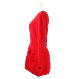 GIVENCHY TRICOT ヴィンテージ ニット ワンピース ミニ クルーネック 長袖 ウール バックボタン ストレッチ