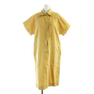 ヴィンテージ ワンピース 半袖 トリオンフ ミドル 金ボタン ロゴ ベージュ GY12