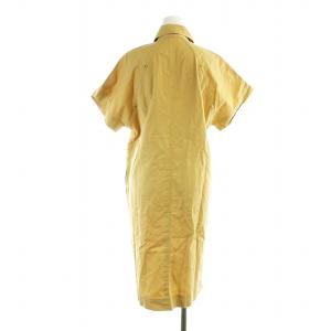 CELINE ヴィンテージ ワンピース 半袖 トリオンフ ミドル 金ボタン ロゴ ベージュ GY12