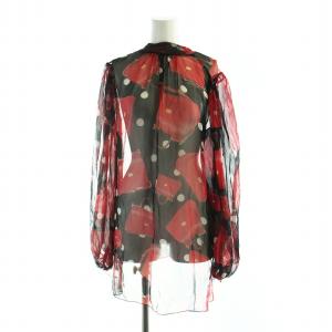 ブラウス シルク 40 レッド