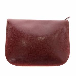 Cartier マストライン ヴィンテージ ショルダーバッグ ポシェット レザー マグネット ロゴ ゴールド金具 ボルドー