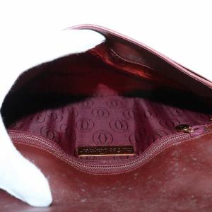 Cartier マストライン ヴィンテージ ショルダーバッグ ポシェット レザー マグネット ロゴ ゴールド金具 ボルドー