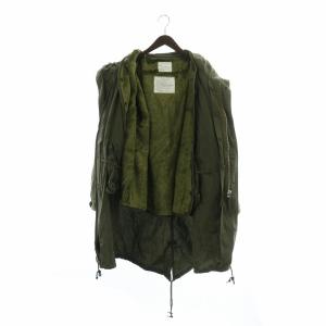 HOUSTON M-51 モッズコート ミリタリーコート アウター 中綿 フード ジップアップ ライナー付き XS カーキ 8415-782-3217