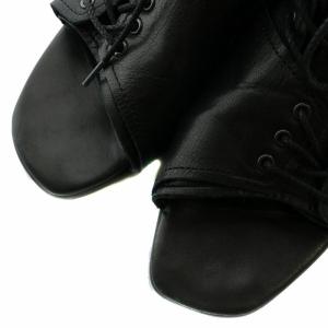 Y's 23SS SEMI GLOSS SOFT LEATHER LAYERED SANDAL ショートブーツ