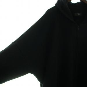 Y's LYOCELL FLEECE BIG HOOD リヨセル フリース ビッグ フーディ ロング パーカー ジップアップ 七分袖