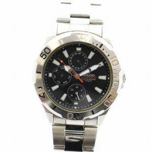 スクード SCUDO 腕時計 ウォッチ ソーラー デイト カレンダー付き クロノグラフ 黒文字盤 シルバー色 8T37 GY18