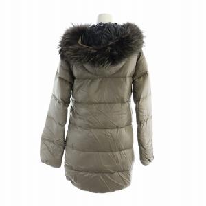 DUVETICA kappa ダウンコート フォックスファー ロング 長袖 フード ジップアップ 40 M 茶 ブラウン