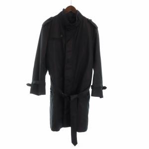 トレンチコート ロング 裏地ノバチェック 長袖 ジップアップ ロゴ ジレ ライナー付き 2L 紫 GY18